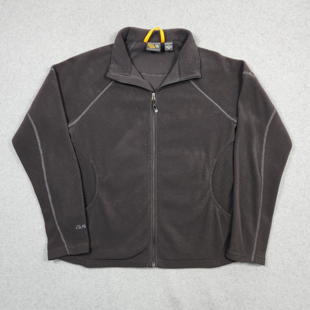 Mountain Hardwear Jacket Women Large Black Full Zip Polartec Fleece Hiking